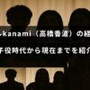 モデルの高橋香波さんが子役時代から現在まで歩んできたキャリアの軌跡を示すデザイン画像