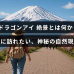春の季節に訪れる神秘的な自然現象「ドラゴンアイ」の美しい絶景を紹介した記事の中央に配置されたタイトルテキストが映る画像