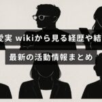 山田愛実さんのプロフィールや結婚事情、現在の活動内容をわかりやすく紹介した情報ページのタイトルが中央に表示された画像