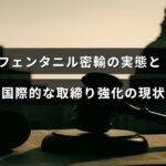 フェンタニルの違法輸入の現状と各国が協力して取り締まりを強めている様子を示す画像