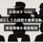 広末涼子さんのプロフィールと女優としての歩み、現在の活動、家族に関する詳しい情報を紹介するブログ記事のタイトルが中央に表示された画像