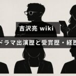 俳優・吉沢亮の映画やドラマでの活躍と受賞歴、プロフィール情報を紹介する記事のタイトルが中央に表示された画像