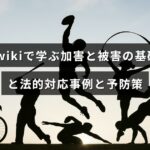 暴力の被害と加害の基礎知識、法的対応の事例と予防策を解説する記事のアイキャッチ画像で、中央に記事タイトルの文字が配置されています。